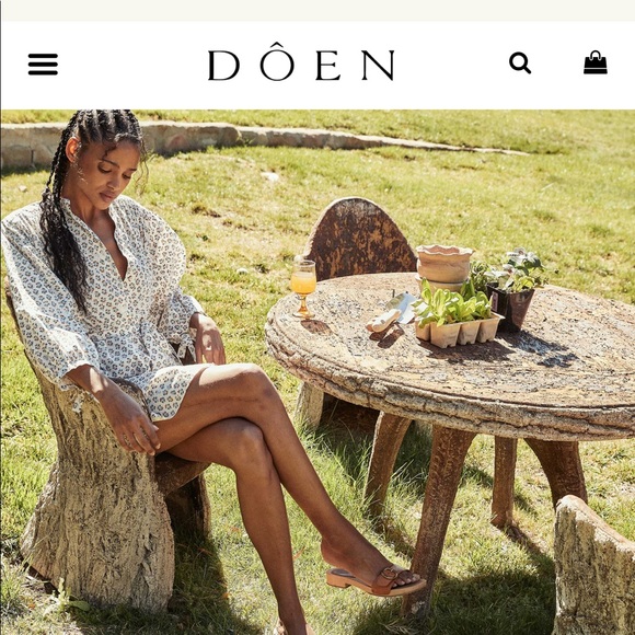 Doen Opal dress blue floral meadow sz L - Picture 4 of 14